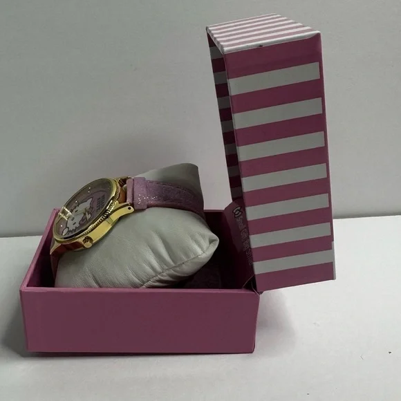 Hello Kitty Watch With Pastel Pink Sparkle Band New In Box - Picture 4 of 8